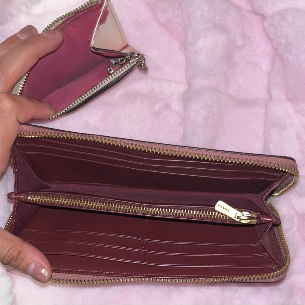 Coach Pink Floral Zip Wallet - Picture 9 of 14
